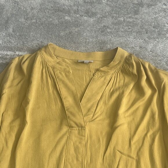 Anthropologie The Odells Dress Womens XS 3/4 Sleeve Mustard Yellow *Flaw* - Picture 4 of 7